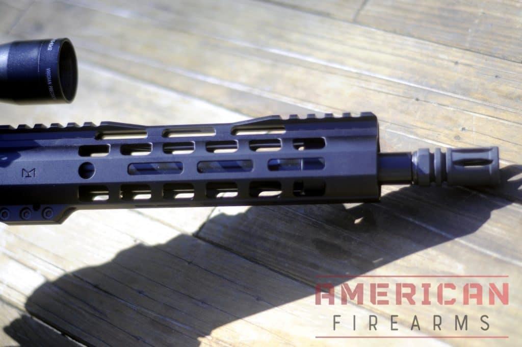 The PSA PA-15 pistol features a lightweight M-Lok handguard that's a joy to use.