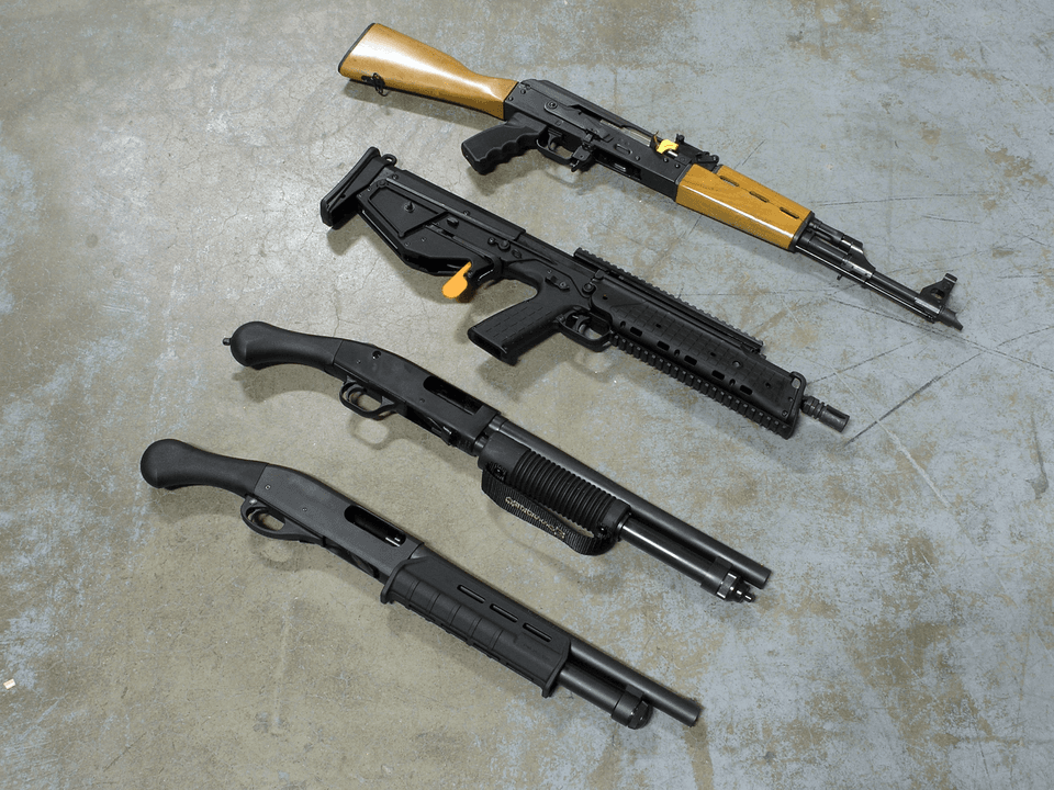 The Rem Tac-14 (bottom) and Mossberg Shockwave (second from bottom) are PGO "firearms" which have no stock, just a vertical grip.