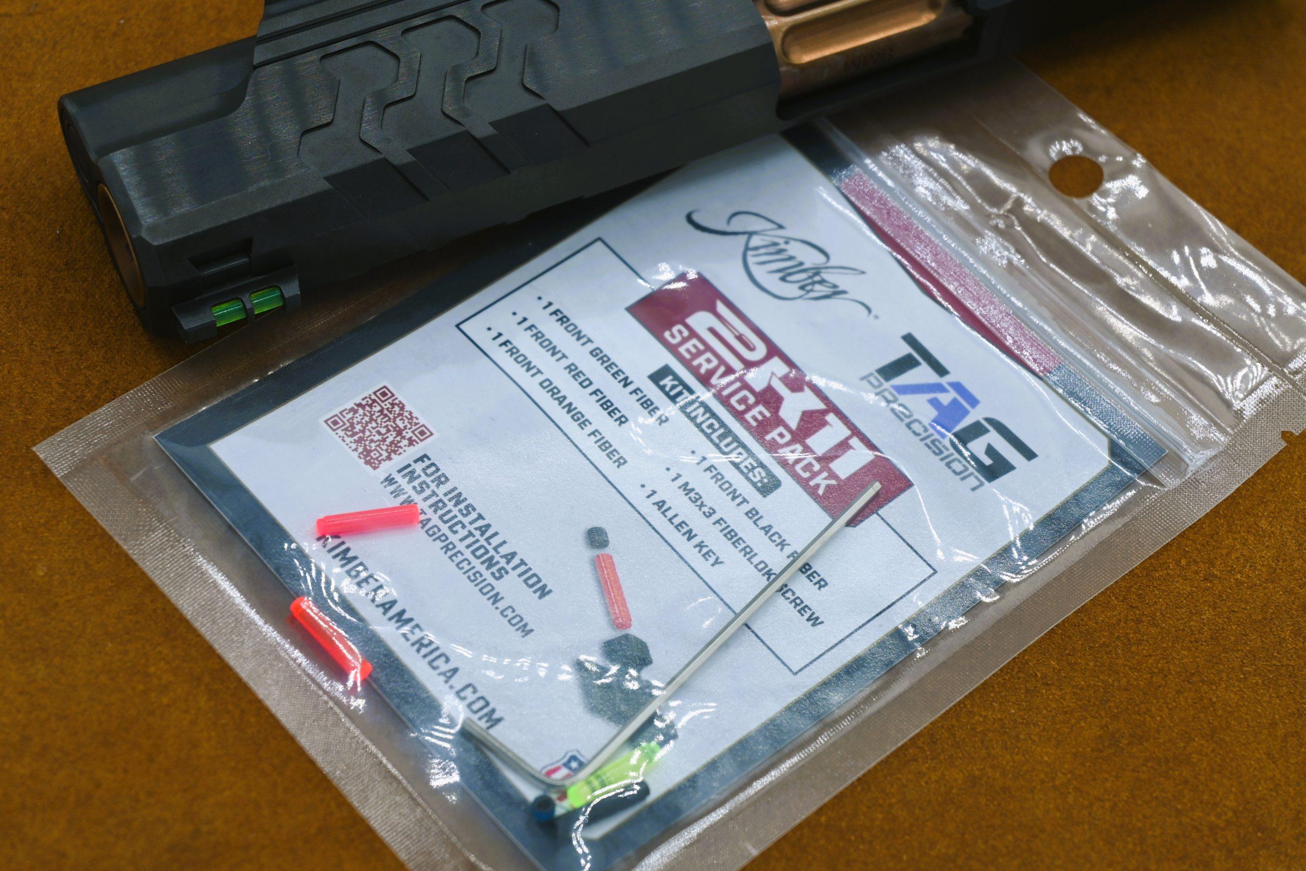 Kimber includes extra TAG Precision front sight rods which are simple to change. 