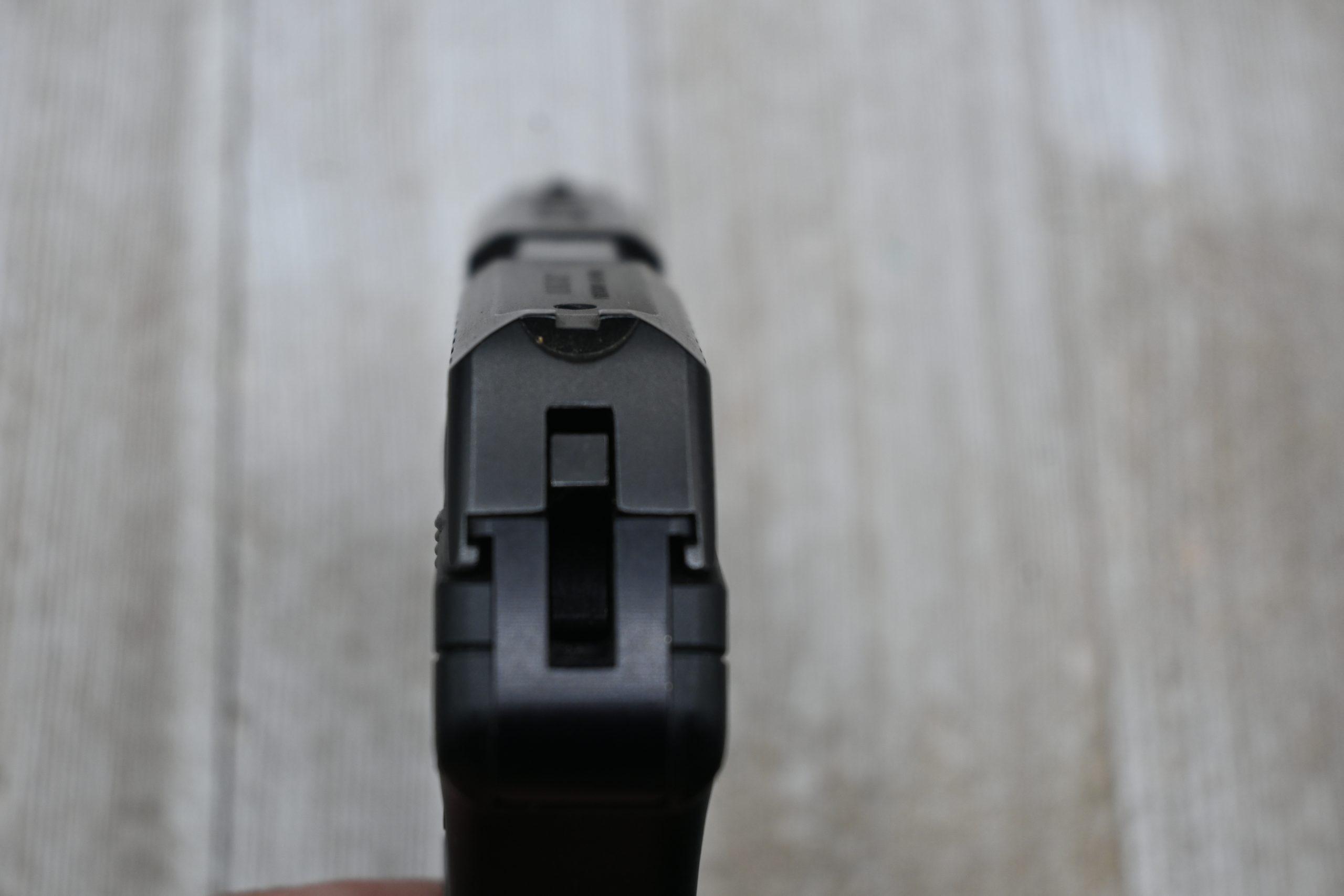 The action is hammer fired, double-action-only, with a long trigger pull and a bobbed hammer spur that prevents snagging during a pocket draw.