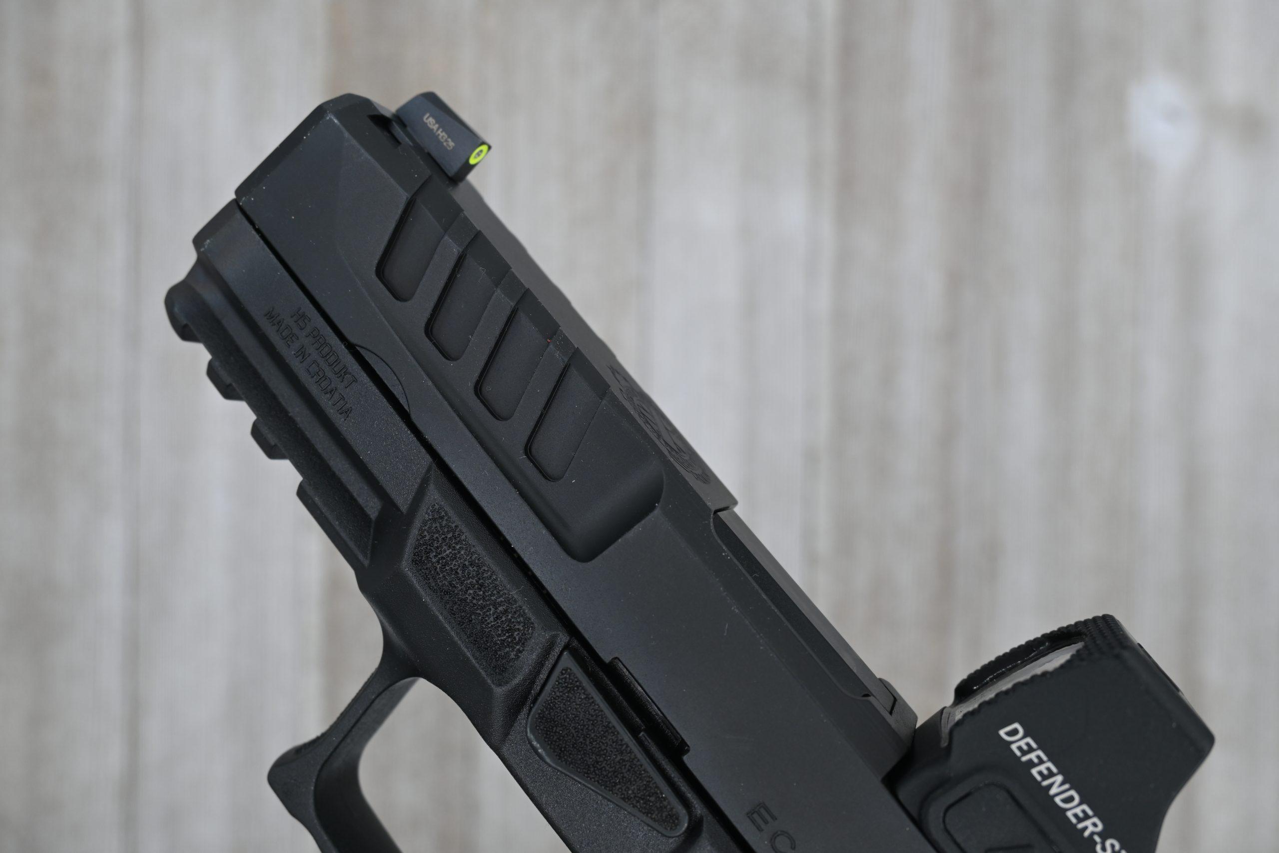 The Echelon's ergonomic grip geometry and low bore axis keep muzzle flip measurably flatter than the Glock 19 Gen 5 with the same Federal HST loads.