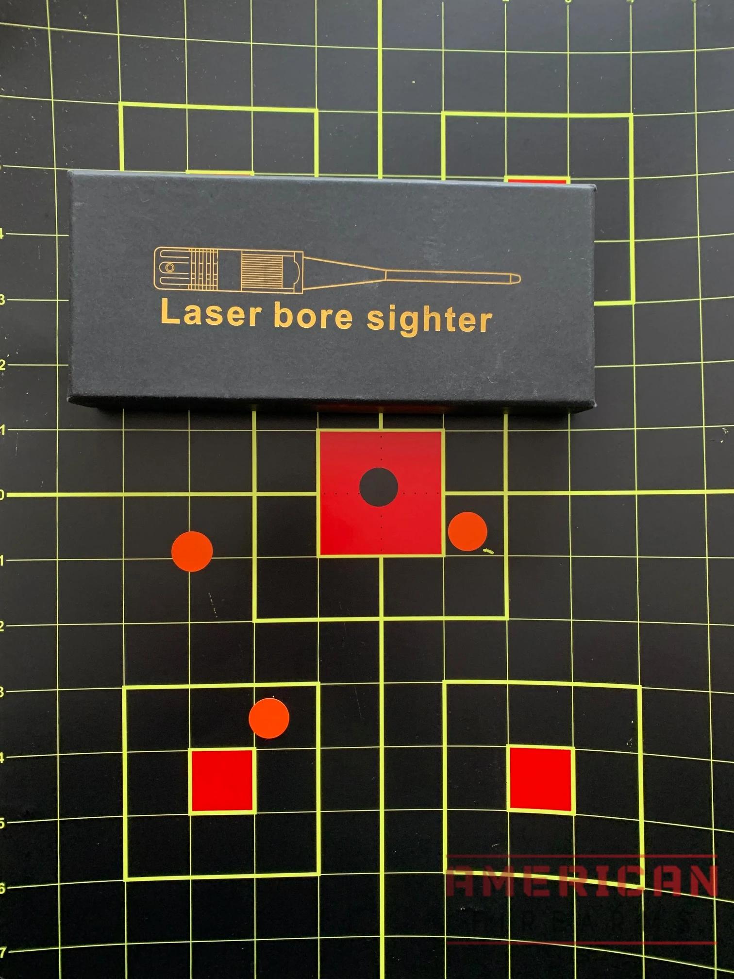 My 20 yard test had the LASERLYTE easily on paper, but with a good 5-6 inceh 