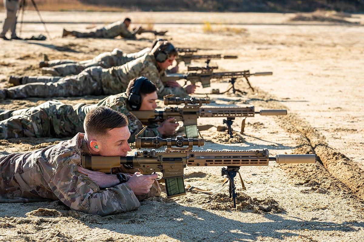 U.S. Army Soldiers, 44th Infantry Brigade Combat Team, New Jersey Army National Guard, conduct weapon familiarization with the M110A1 Squad Designated Marksman Rifle (SDMR)