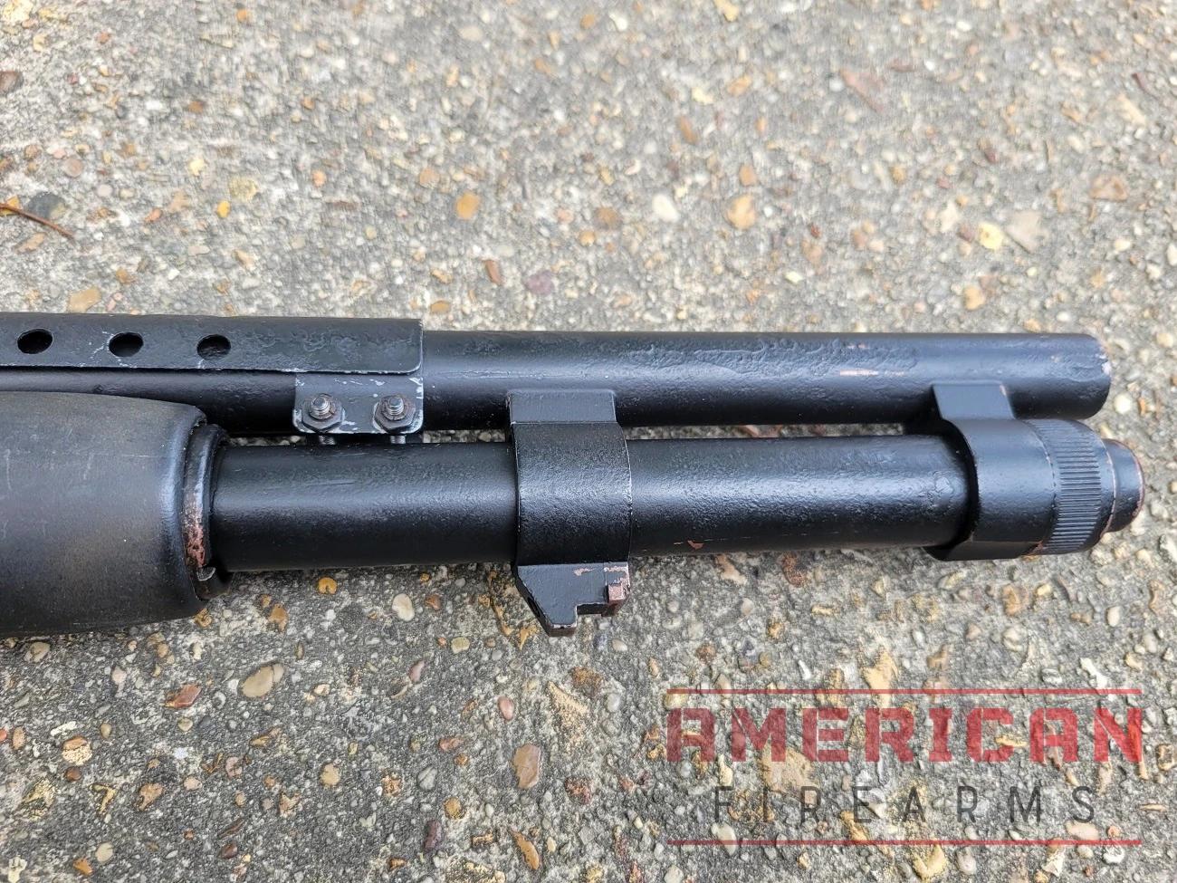 This classic M590 build includes a bayonet lug.