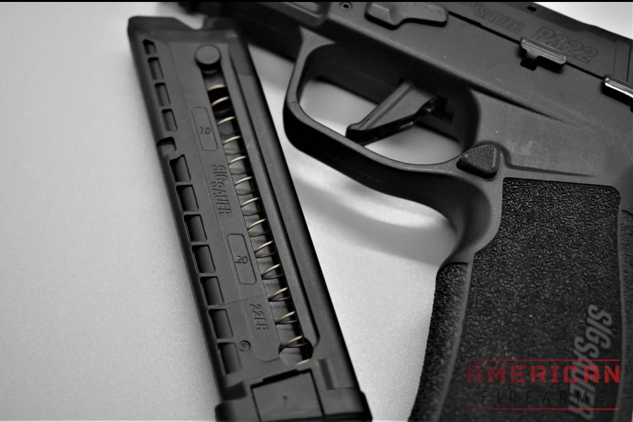 The P322 offers up 20-round flush-fitting magazines in a world where most pistol makers only offer their .22s with a 10-round stick.