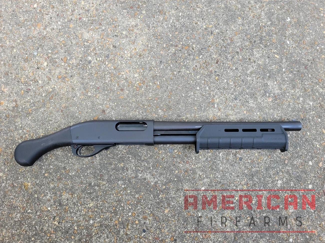 Big Green introduced the Tac-14 in 2017 as a response to the Mossberg Shockwave series firearms, and is available in this Magpul fore-end/Raptor grip configuration and a hardwood version. Sadly there's no all-stainless Marine model (yet.)