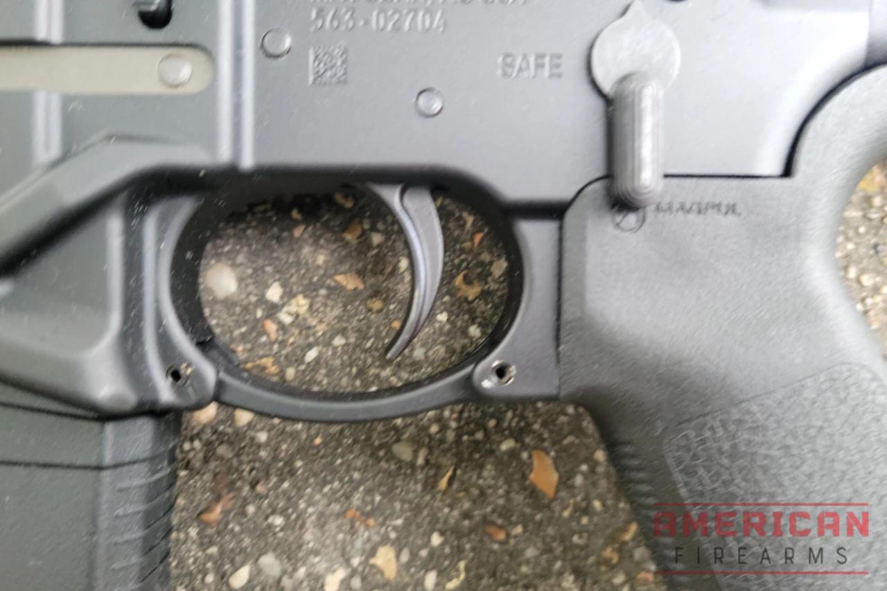 From the factory you get Ruger's in-house Elite 452 series 4.5-pound 2-stage trigger, but the SFAR lower will accept any standard AR15 style trigger pack.