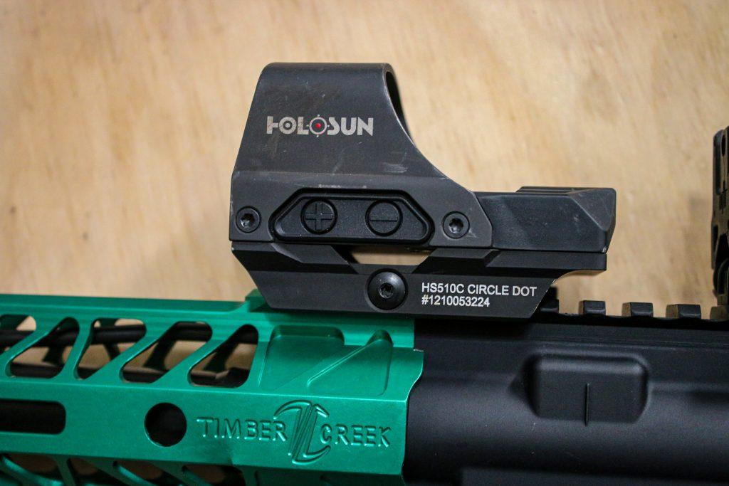 The Holosun 510c's hood protects the internals from all the bumps and bangs.