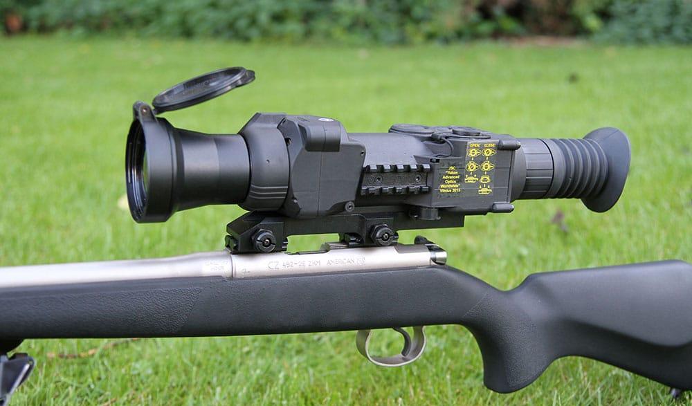 Thermal scope with a built-in rangefinder.