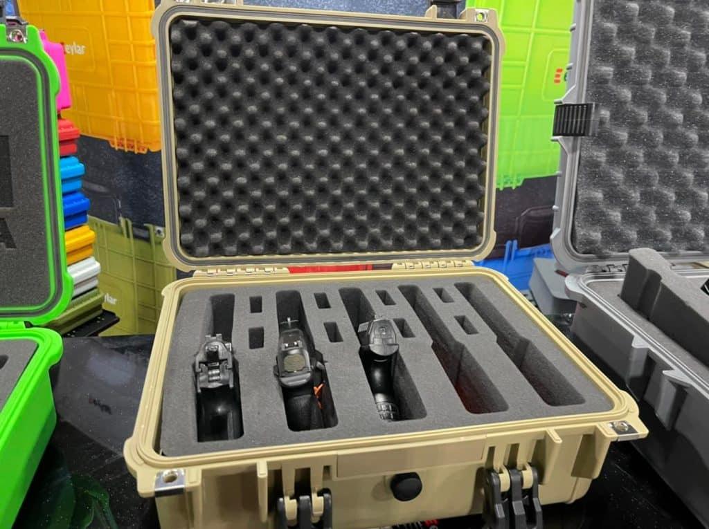 Eylar Tactical case with multiple pistols.
