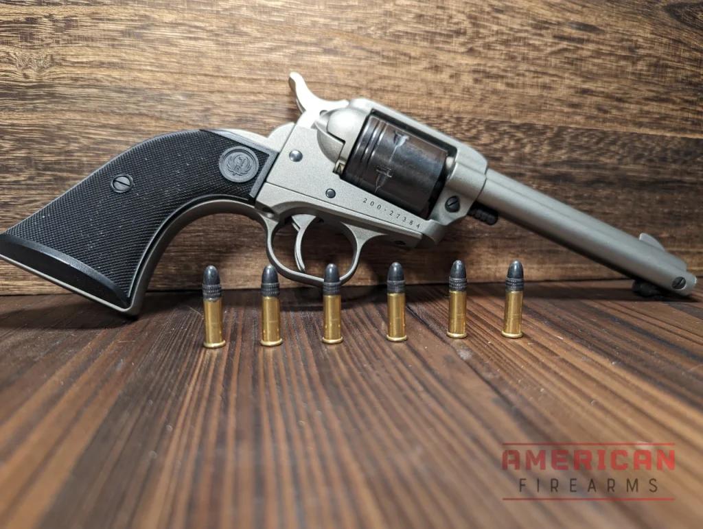 6-Rounds Ready. The Wrangler is a lot like Ruger's classic Single Six revolver, but with an alumunum frame and none of the cylinder interchangability. One advantage it does have? Price.