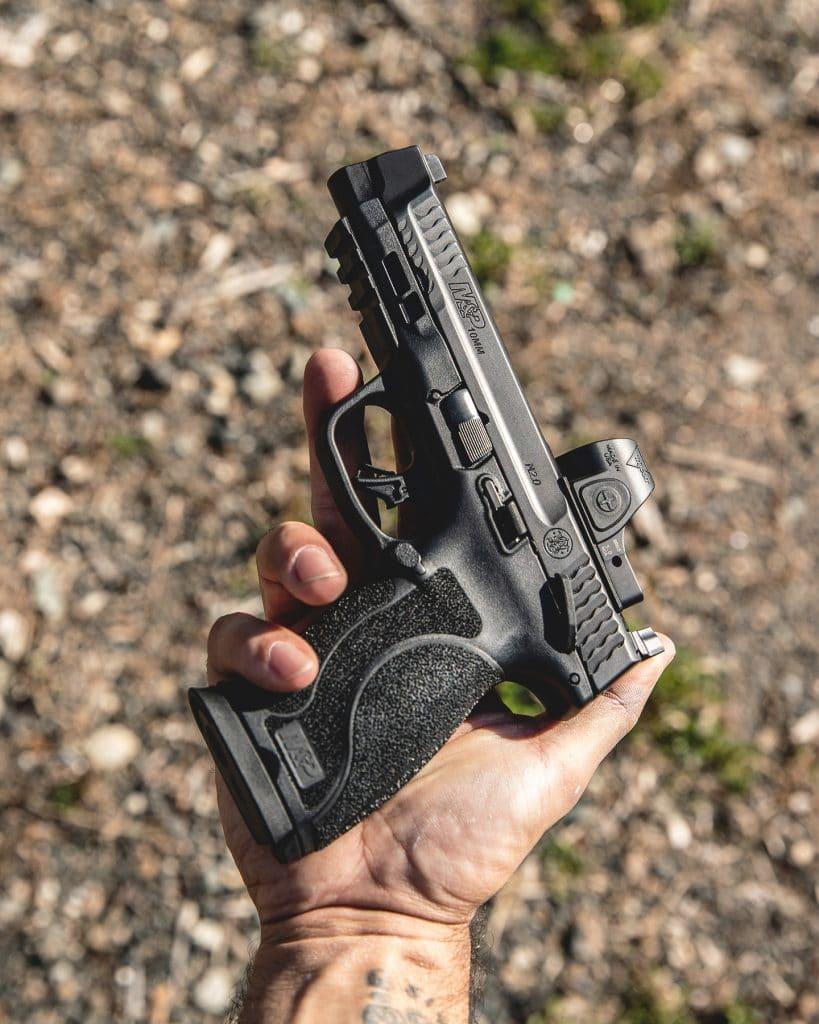 The M&P 10mm in hand.