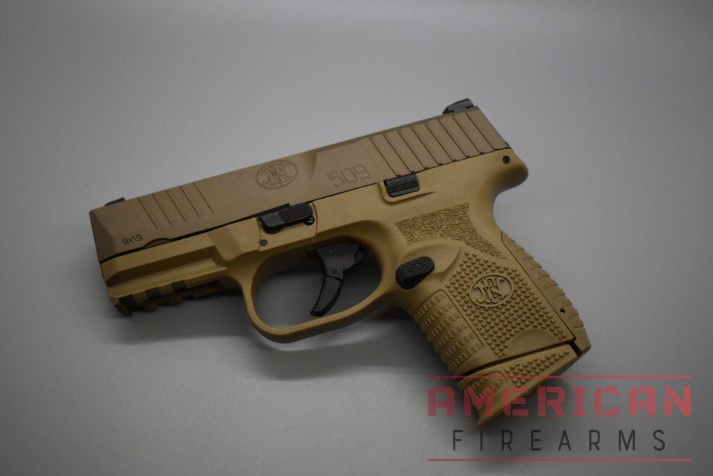 The FN 509 has a fully customizale palm swell and multple mag options to extend the grip for those who need it.