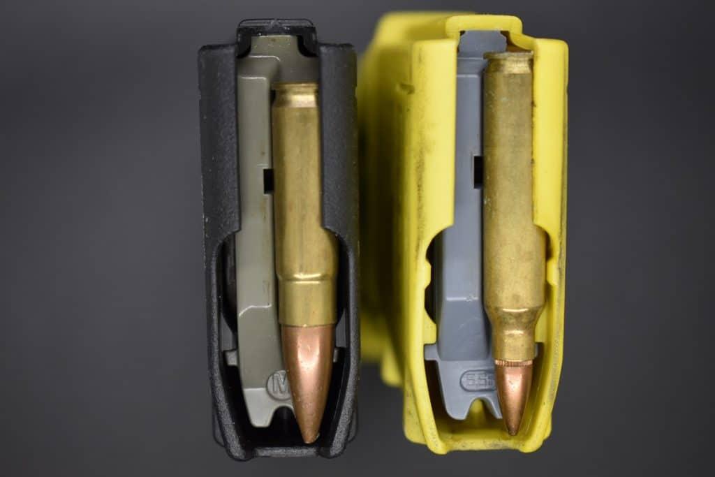 The .300 BLK (left) has the advantage of fitting in the same magaizine & lower receiver as the .223/5.56 cartridge.