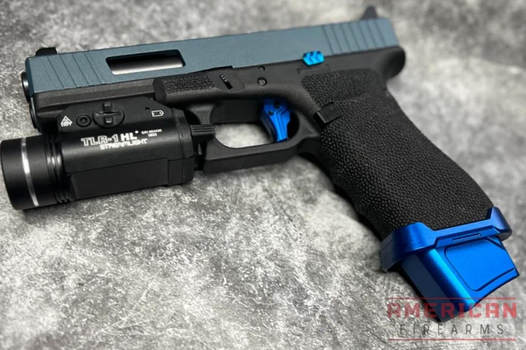 Tyrant Designs trigger, extended mag slide release, magwel, and mag extension all come together nicely.
