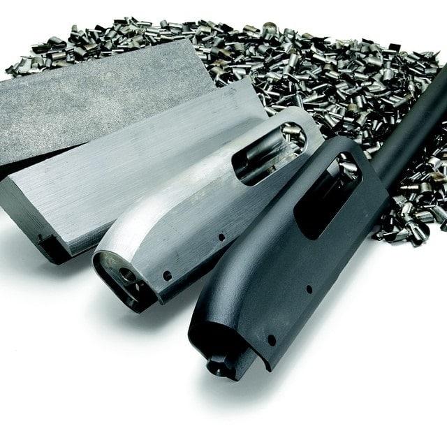 Remington has always machined the smoothed backed 870 receivers from a block of steel, which continues into 2020. Of note, just about every other shotgun maker today uses aluminum receivers or hybrid polymer-aluminum construction in their pump gun receivers.