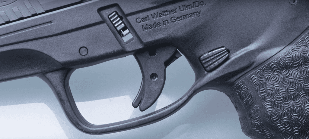 The trigger safety - one of 3: the tigger safety, internal firing pin safety and QuickSafe feature.