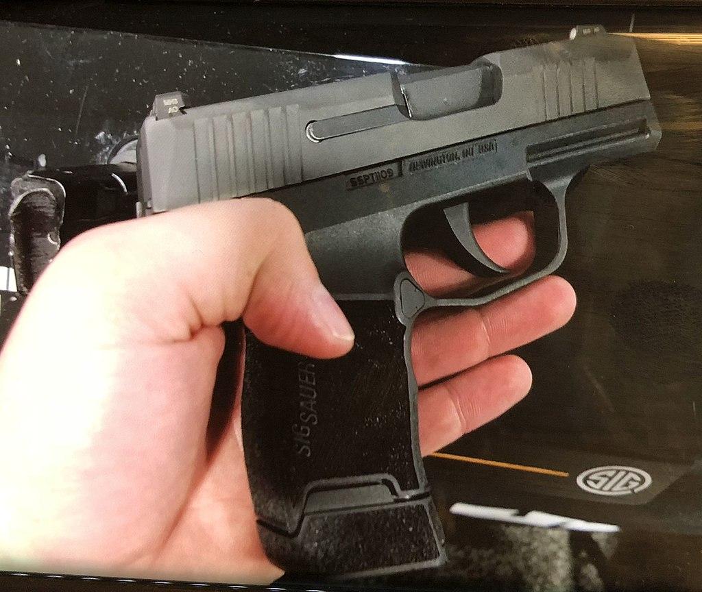 The Sig P365 in hand.