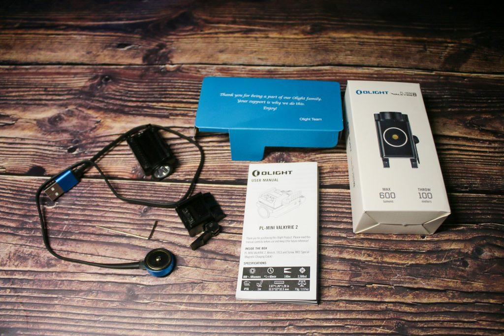 The PL-MINI 2 is thoughtfully packaged with a charging cable, mounts, the light, & user manual.