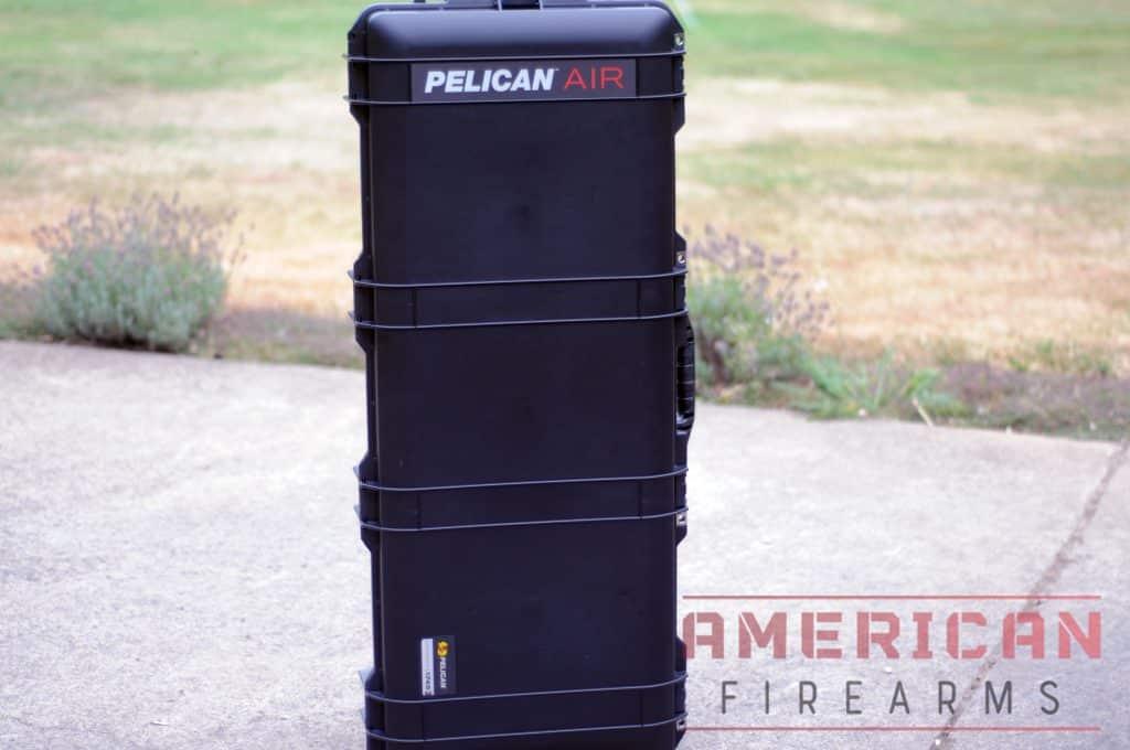 The Pelican Air Case will stand up vertically -- which means when traveling you don't have to set it down (and therefor don't have to pick it back up.)