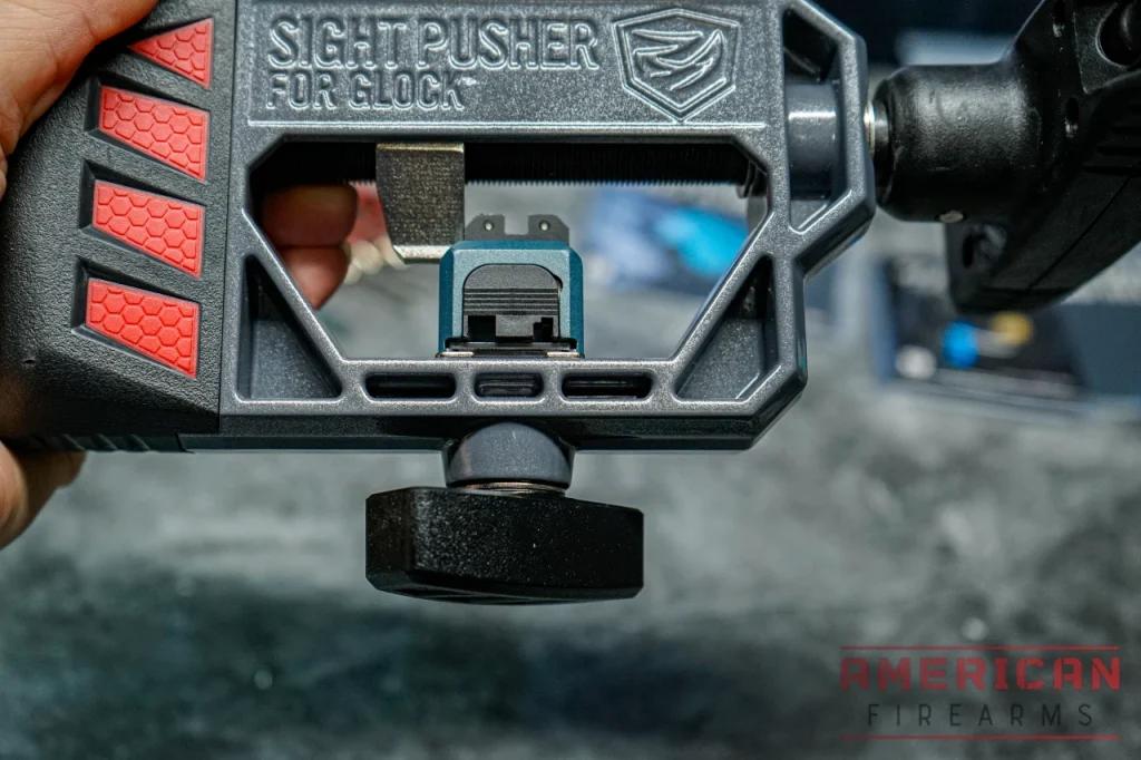 Removing the factory sights is a cinch with a Sight Pusher Tool