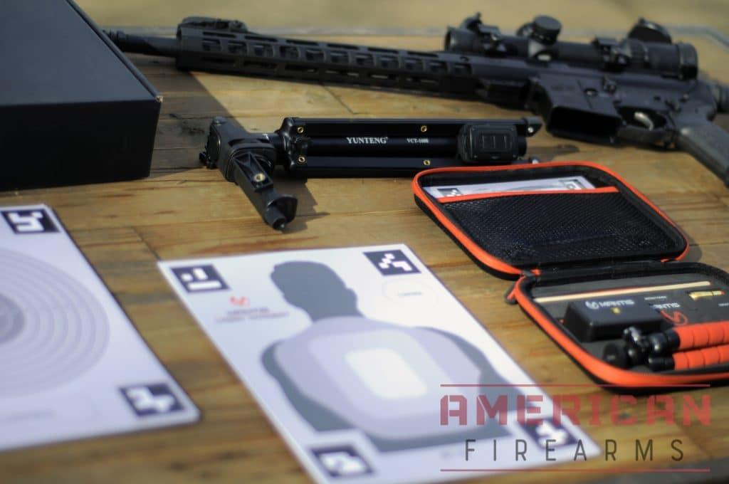 The Laser Academy System comes with a ton of goodies -- from the laser cartridge & multiple tripods to 20 different targets to use with the various modes in the app.