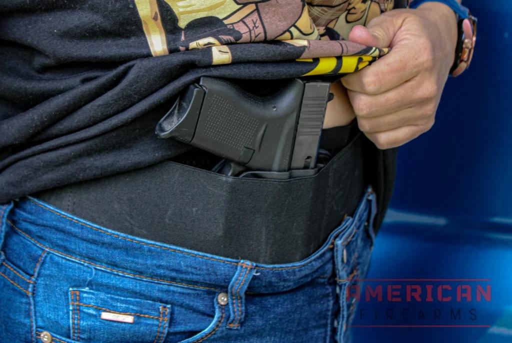 A belly band holster can accommodate almost any kind of handgun.