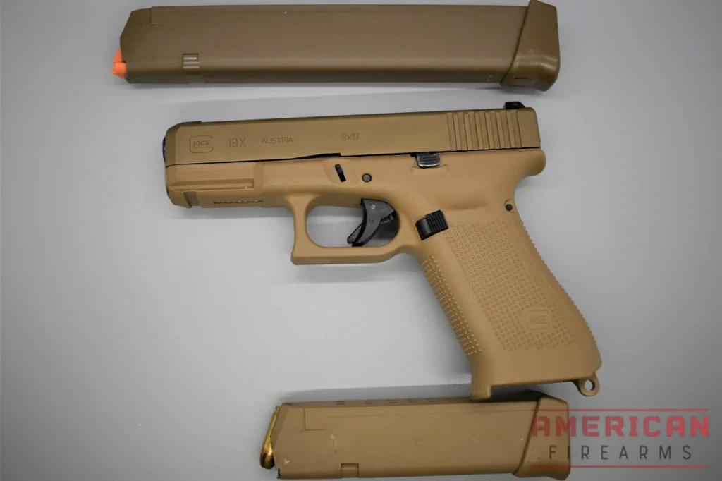Glock 19X with 17 and 19 round magazines