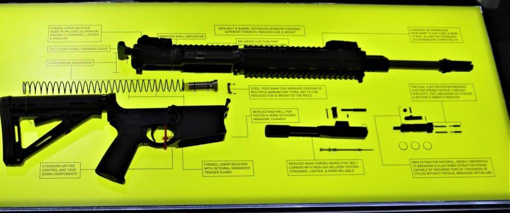 This diagram of the DPMS LR-308 GII shows the now-defunct Remington-owned company's final effort at making a more modular AR-10 style rifle-- by incorporating a lot of M4/AR-15 standard dimensions and a rounded SR-25 style receiver end cut!
