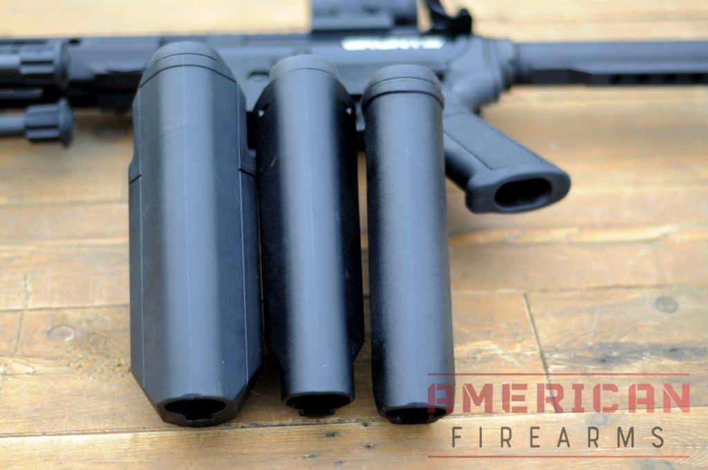 Here you can see the relative width of the STR (2.6 in), UBR (2.2 in), and MOE (1.7 in) Magpul stocks.