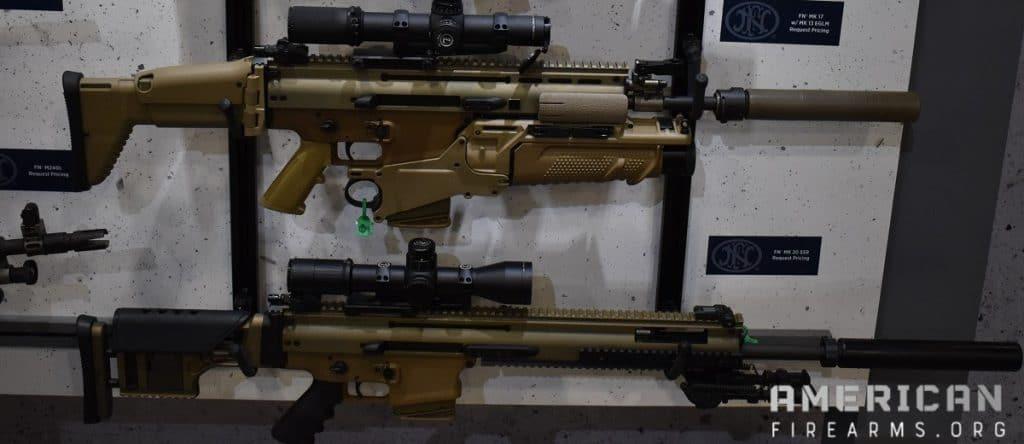 SCAR rifles on display at a recent SHOT Show