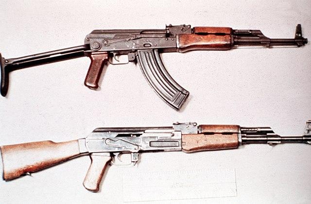 Two Kalash, two receivers. The top ARMS is stamped while the bottom Ak-47 receiver is milled.