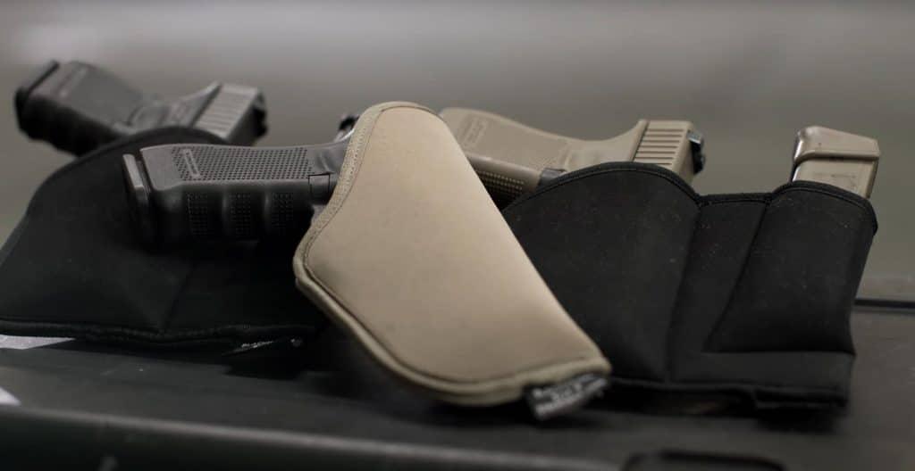 The BLACKHAWK! TecGrip's grippy exterior keeps your pistol holstered secure and snug in your pocket. Source: BLACKHAWK! YouTube.
