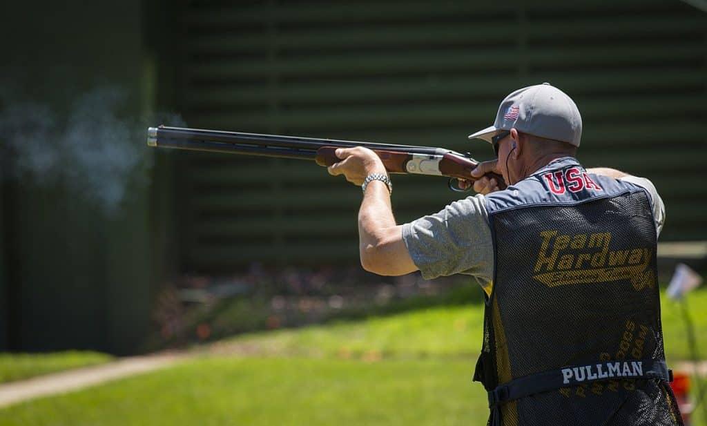 Michael Pullman of CBP's Office of Air and Marine participates in the Trap Shooting event at the World Police and Fire Games in Centreville Virginia.