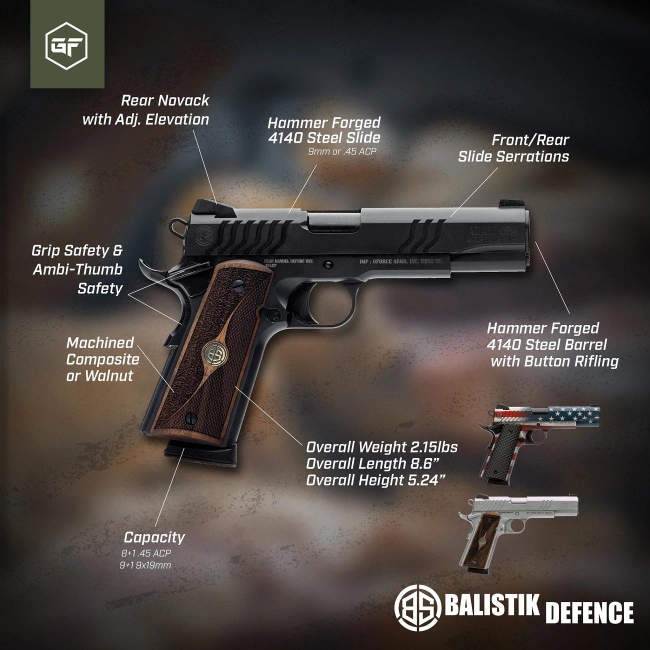 Balistik Defence ADAM Series 1911 pistol 1300