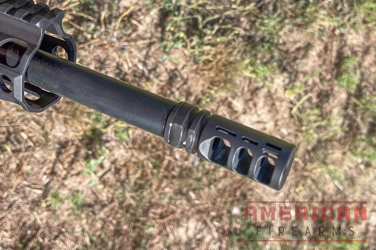 The Stag 10 barrel is a quality 1:10 twist, ChroMoly steel barrel that's fronted by a VG6 muzzle brake. 