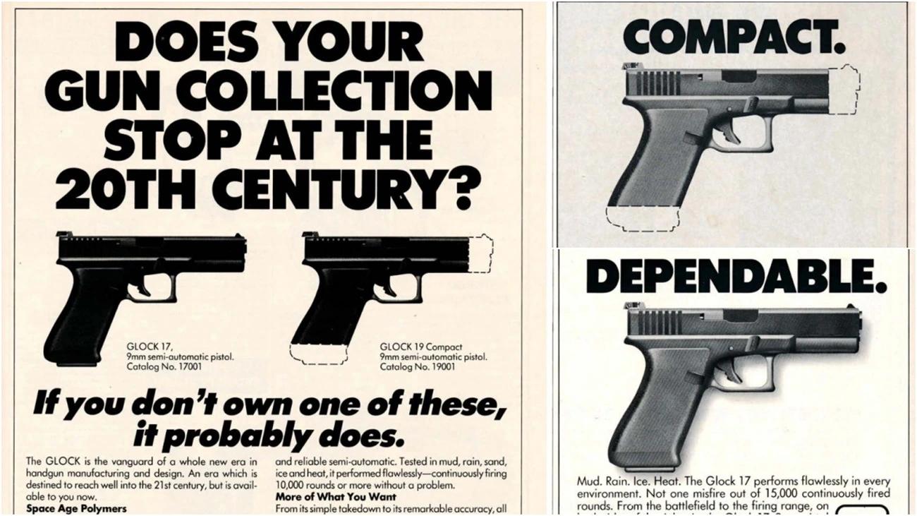 Glock 17 and Glock 19 ad from 1989