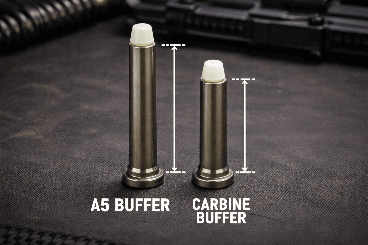An A5 is roughly 0.75 inches longer than a standard carbine buffer but still shorter than a full rifle buffer.