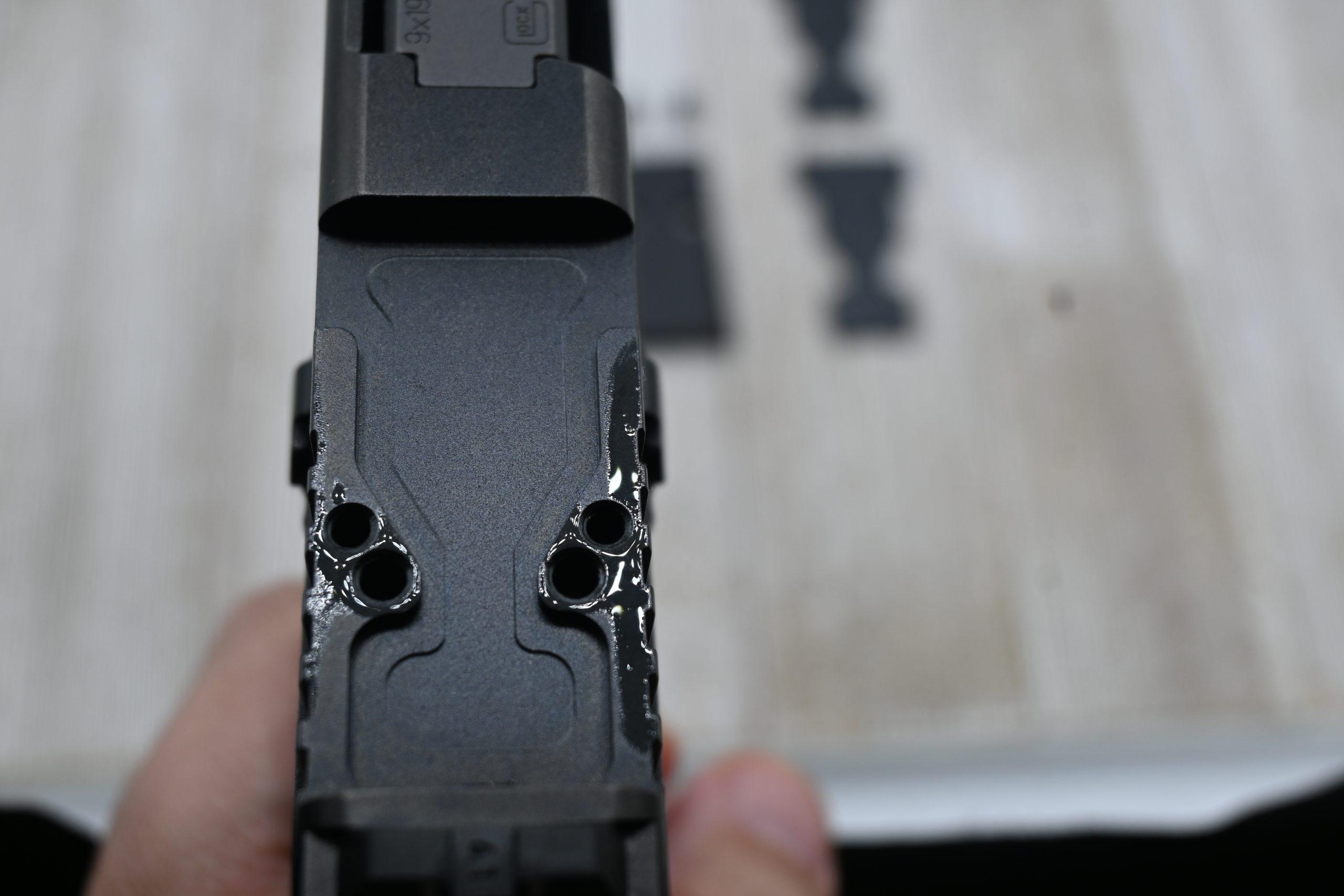 The Gen 6 slide is directly milled to accept optic footprints, with only two screws needed — from the top of the optic down directly into the slide itself.