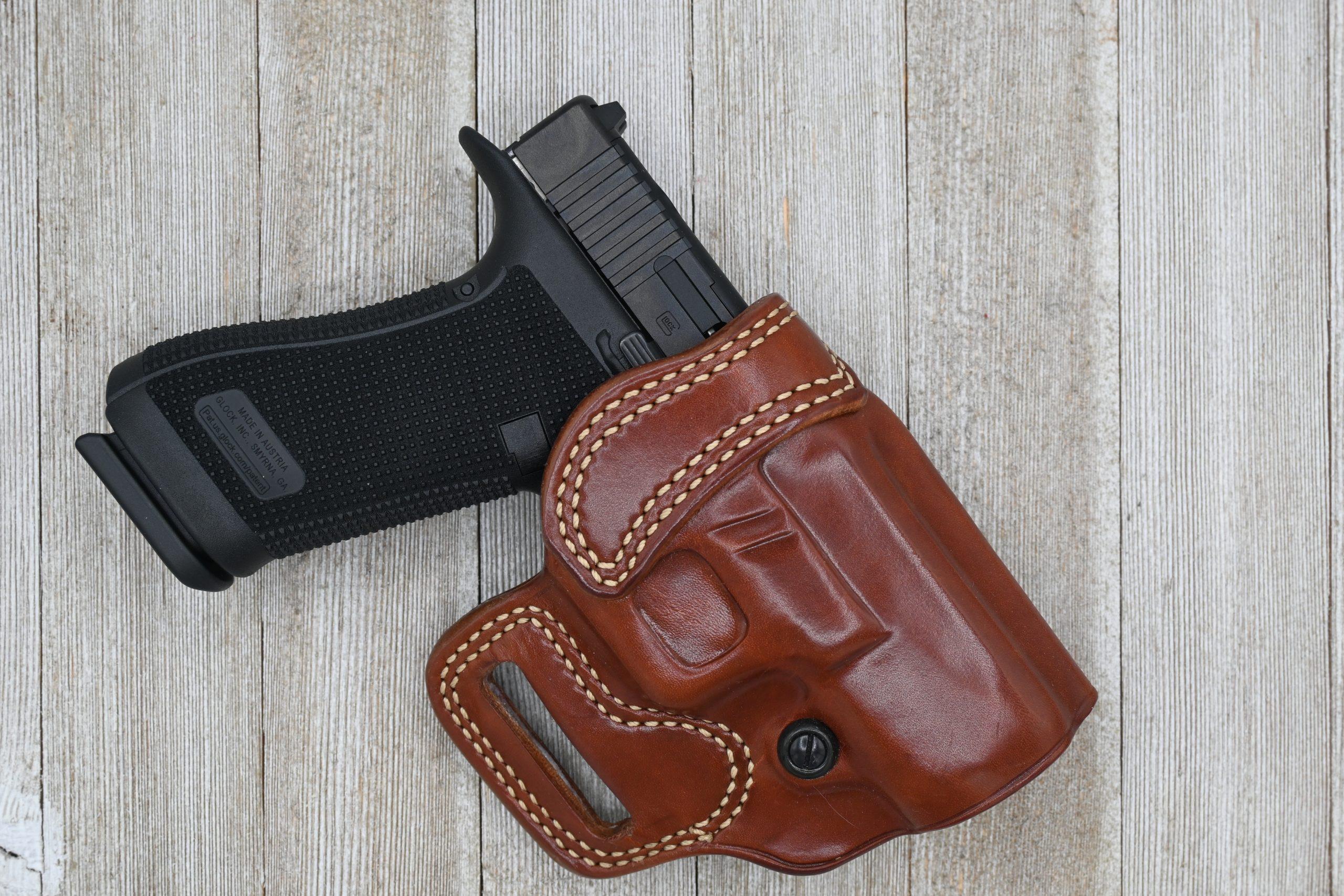 Our G45 fit the a Galco leather OWB without issue.