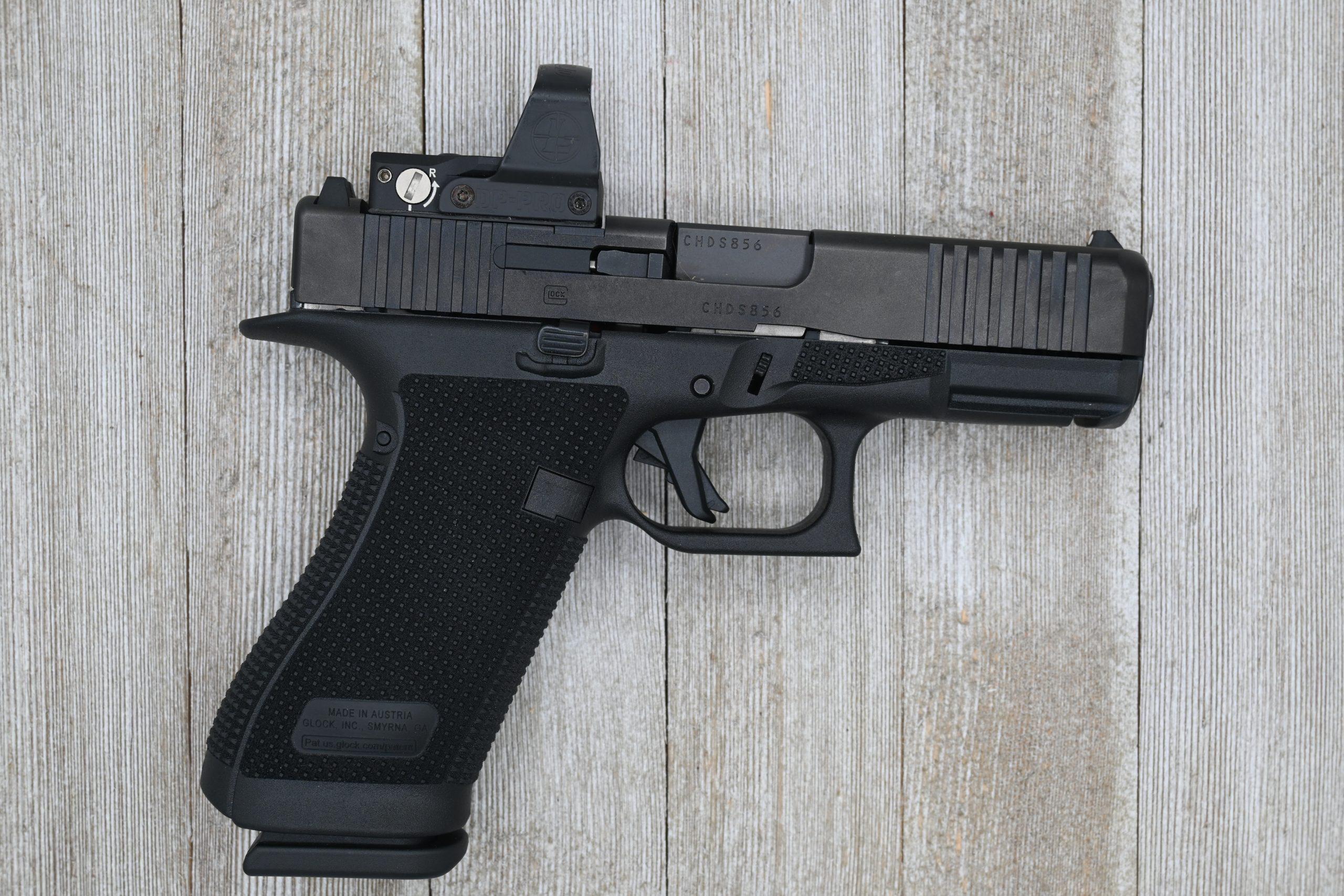 Glock 45 Gen 6 with Leupold Delta Point Pro mounted (right)